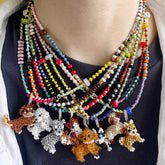 Beaded Dog Charm Necklace丨Verhalo丨Handmade Jewelry