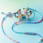 Handmade Sister Cats Beaded Necklace for Cat Lovers丨Verhalo Custom Jewelry