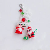 Beaded Santa Claus charm on a white background - verhalojewelry