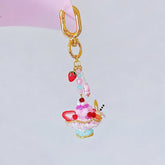 Handmade Strawberry Cake Bag Charm丨Verhalo Jewelry