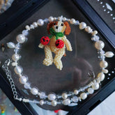 Handmade Cherry Dog Pearl Necklace丨Verhalo Custom Jewelry