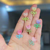 Tulips Handmade Stud Earrings - Verhalo Jewelry