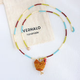 Handmade Chicken Beaded Necklace for Chicken Lovers - Verhalo Jewelry