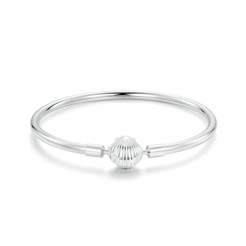 Shell Clasp Bangle Bracelet