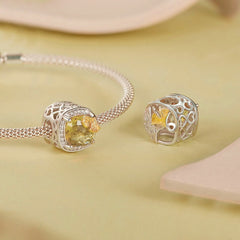 Ginkgo Leaf Square Charm | Sterling Silver | Verhalo Jewelry