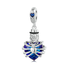 Rose & Heart Urn Memorial Charm | Sterling Silver | Verhalo Jewelry