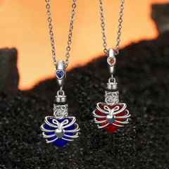Rose & Heart Urn Memorial Charm Necklace | Sterling Silver | Verhalo Jewelry