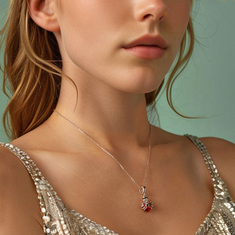 Rose & Heart Urn Memorial Charm Necklace | Sterling Silver | Verhalo Jewelry