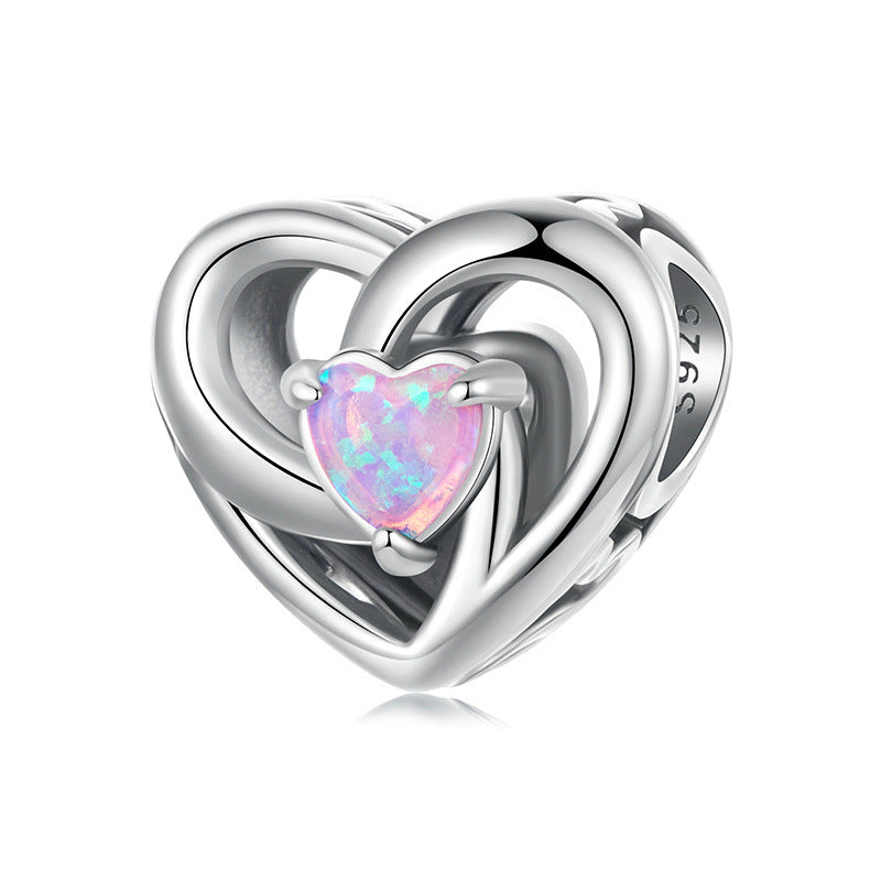 Opal Eternal Heart Charm | Sterling Silver | Verhalo Jewelry