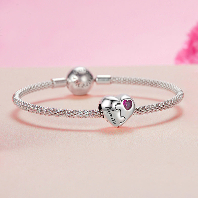 Mom & Daughter Heart Puzzle Charm Bracelet | Sterling Silver | Verhalo  Jewelry