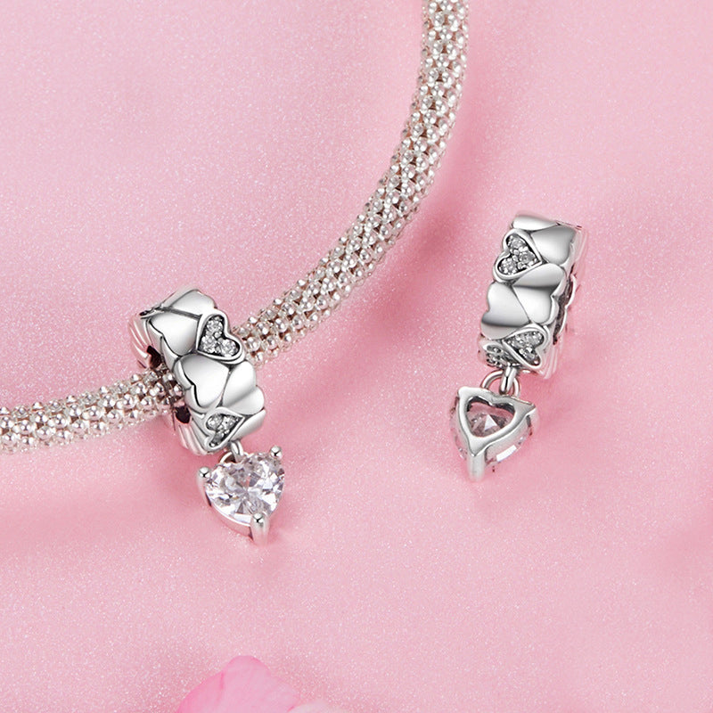 Dangle Heart  Spacer Charm | Sterling Silver | Verhalo Jewelry