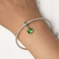 May Birthstone Charm Bracelet | Sterling Silver | Verhalo Jewelry