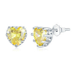 Heart Birthstone Stud Earrings(From Jan. to Dec.)