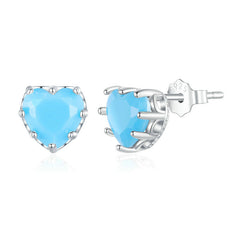 Heart Birthstone Stud Earrings(From Jan. to Dec.)