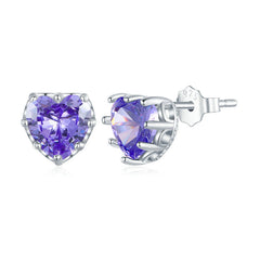 Heart Birthstone Stud Earrings(From Jan. to Dec.)