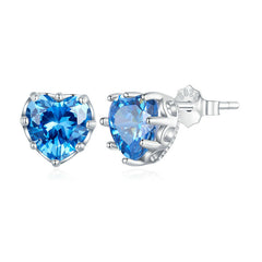 Heart Birthstone Stud Earrings(From Jan. to Dec.)