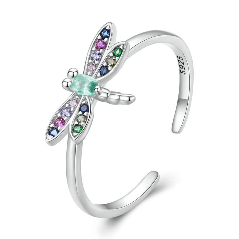 Dragonfly Adjustable Birthstone Ring