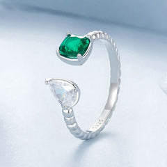 2-stone silver Open Ring | Sterling silver | Verhalo Jewelry