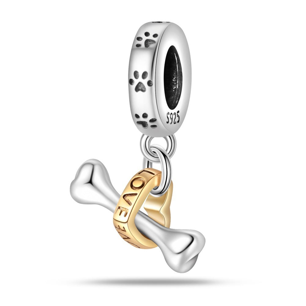 Silent Pact: Grey Guardian Dog Silver Charm- Verhalo Jewelry