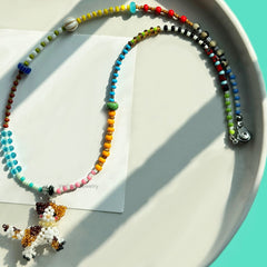 Calico Cat Charm Necklace for Catlovers丨Verhalo丨Handmade Jewelry