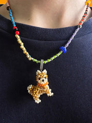 Shiba Inu Dog Charm Necklace for Doglovers丨Verhalo丨Handmade Jewelry