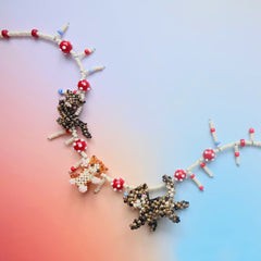 Handmade family cats Necklace with festival design on a gradient background - verhalo custom jewelry