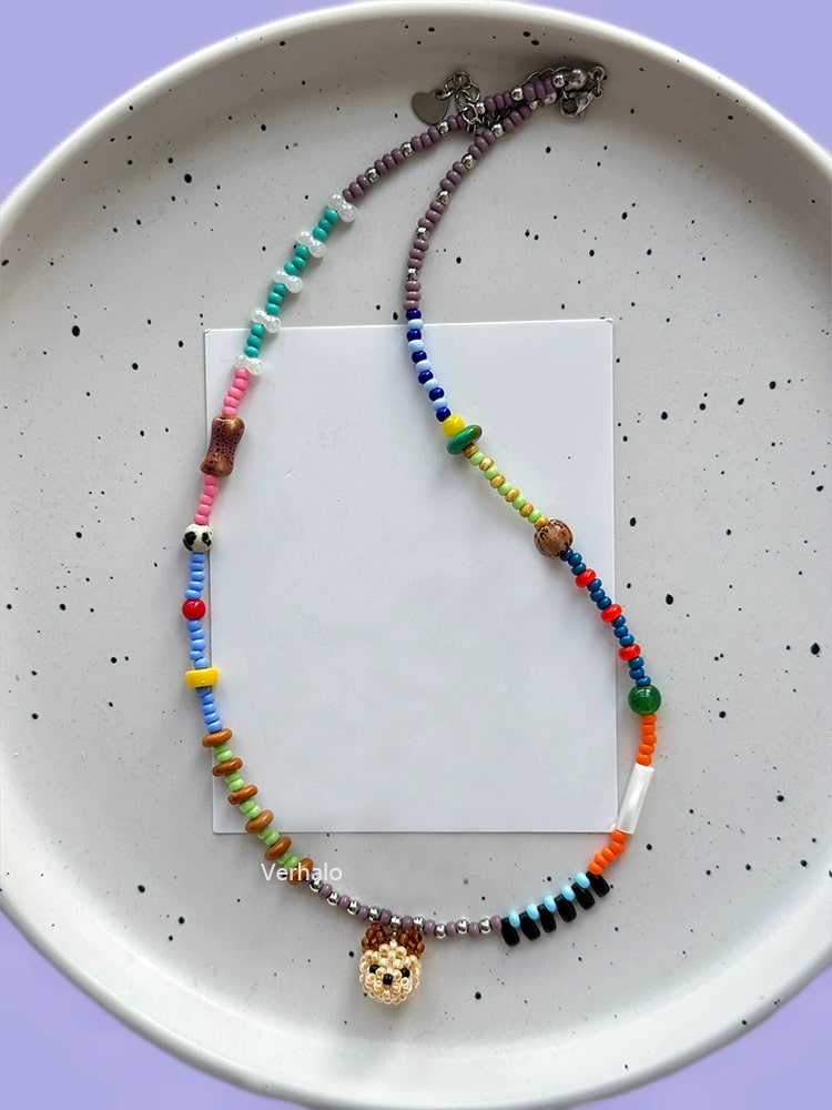 Handmade Festive Dog Necklace for doglovers丨Verhalo Custom Jewelry