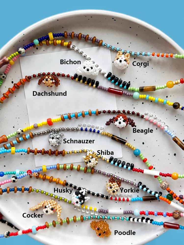 Handmade Festive Dog Necklace for doglovers丨Verhalo Custom Jewelry