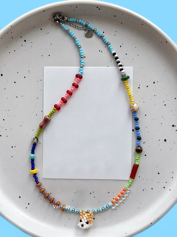 Handmade Festive Dog Necklace for doglovers丨Verhalo Custom Jewelry