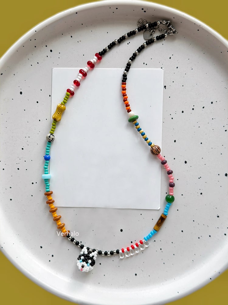Handmade Festive Dog Necklace for doglovers丨Verhalo Custom Jewelry