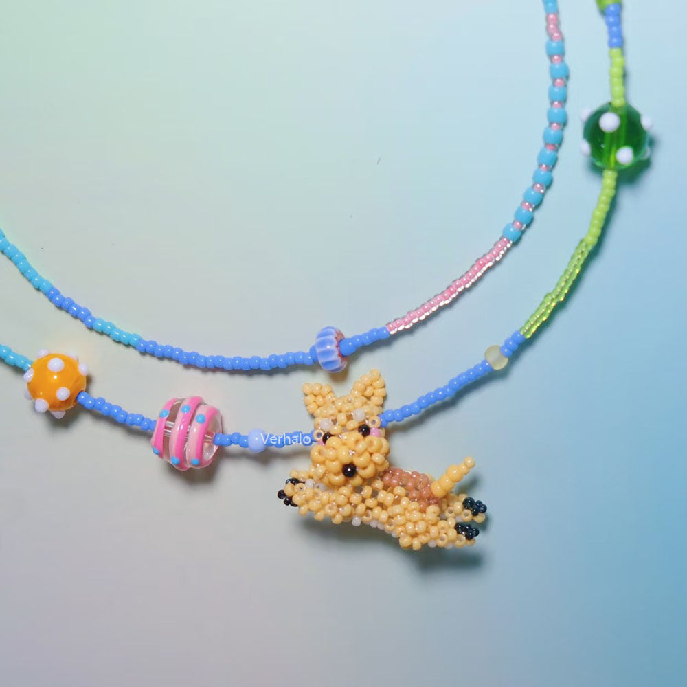 Handmade Happy Dog Necklace for Dog Lover丨Verhalo丨Custom Jewelry