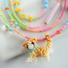 Handmade Orange Cat Beaded Necklace丨Verhalo丨Custom Jewelry
