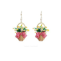 Flower Basket Drop Earrings