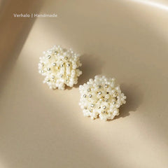 White Rose Stud Earrings