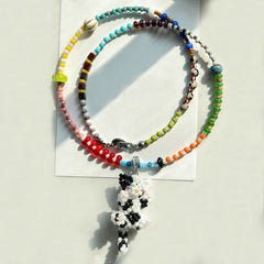 Handmade Black & White Cat Charm Necklace for Catlover丨Verhalo丨Handmade Jewelry