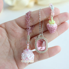 Pink Teddy Bear Bag Charm Set丨Verhalo丨Handmade Jewelry