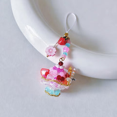 Handmade Strawberry Cake Bag Charm丨Verhalo Jewelry