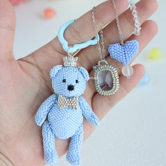 Prince Teddy Bear Bag Charm Set丨Verhalo丨Handmade Jewelry