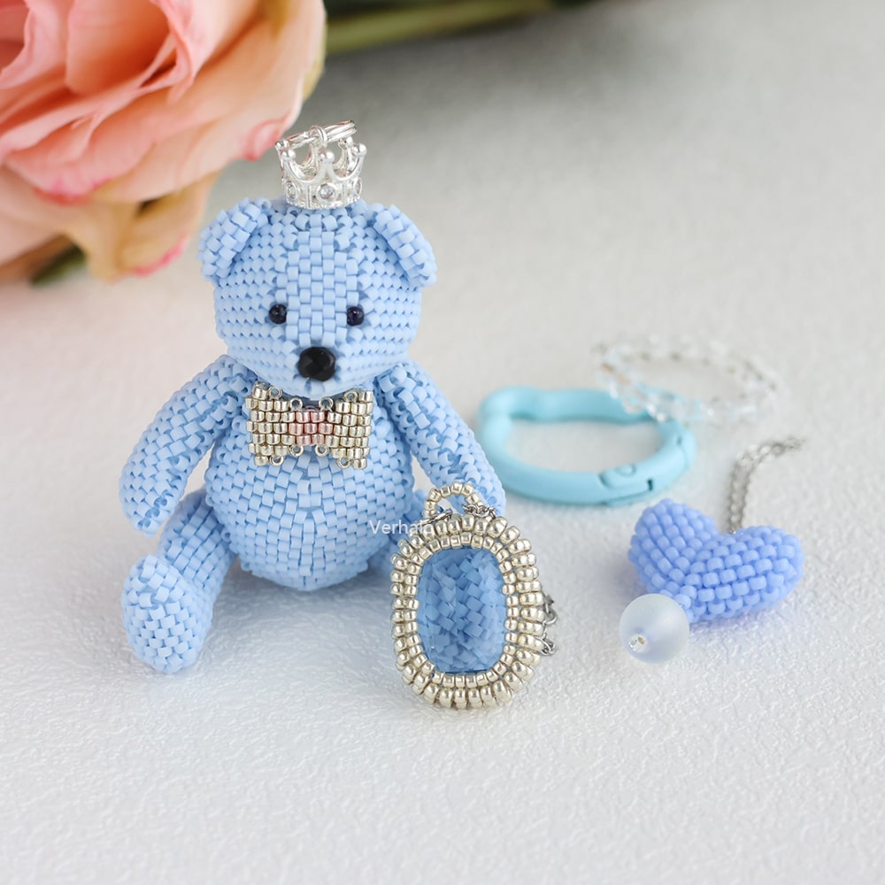 Prince Teddy Bear Bag Charm Set丨Verhalo丨Handmade Jewelry