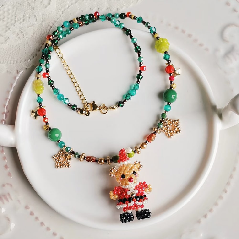 Handmade Christmas Bear Necklace - Verhalo Custom Jewelry