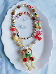 Handmade Cherry Dog Pearl Necklace丨Verhalo Custom Jewelry