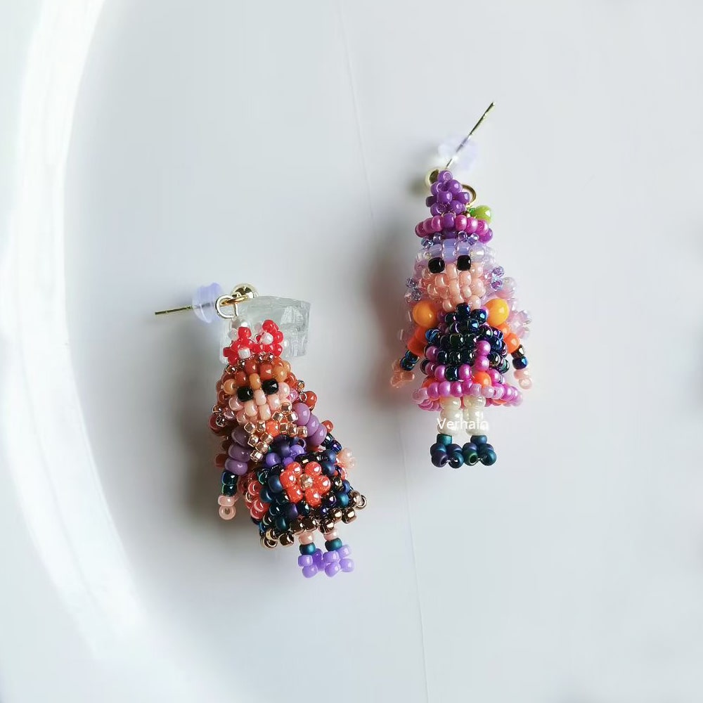Handmade Magic Girl Stud Earrings丨Verhalo Custom Jewelry