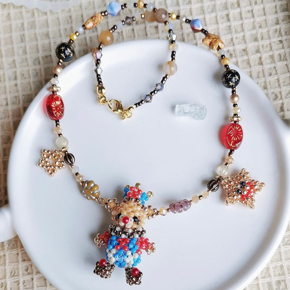 Handmade Circus Bear Necklace丨Verhalo Custom Jewelry