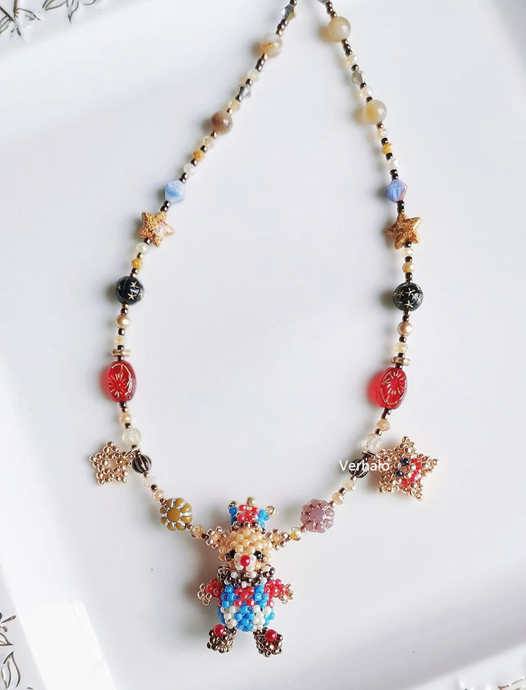 Handmade Circus Bear Necklace丨Verhalo Custom Jewelry