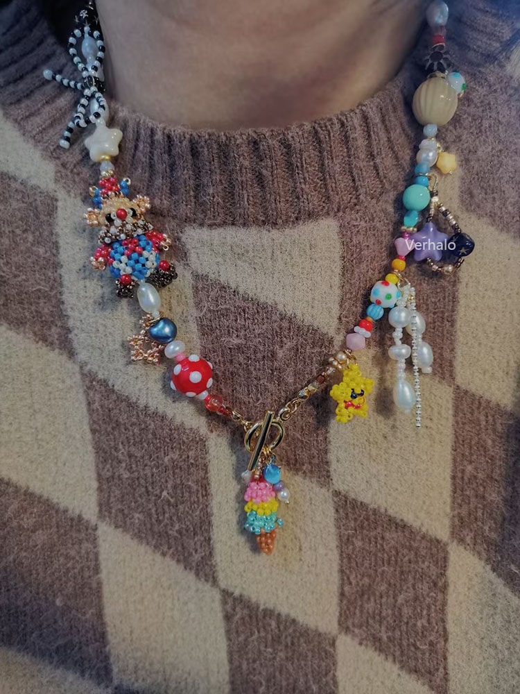 Handmade Ice Cream Bear Necklace丨Verhalo Custom Jewelry