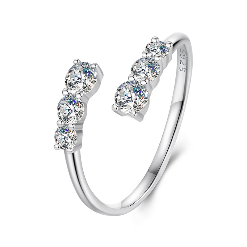 Moissanite Open Ring | Sterling silver | Verhalo Jewelry