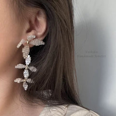 Handmade Flower Drop Earrings