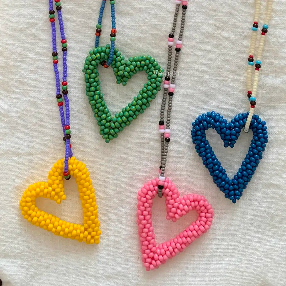 Handmade Heart Long Necklace for Women - Verhalo Personalized Jewelry