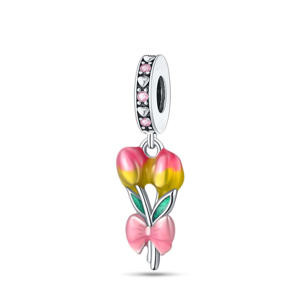 Blazing Bloom: Orange Tulip Charm - Verhalo Jewelry