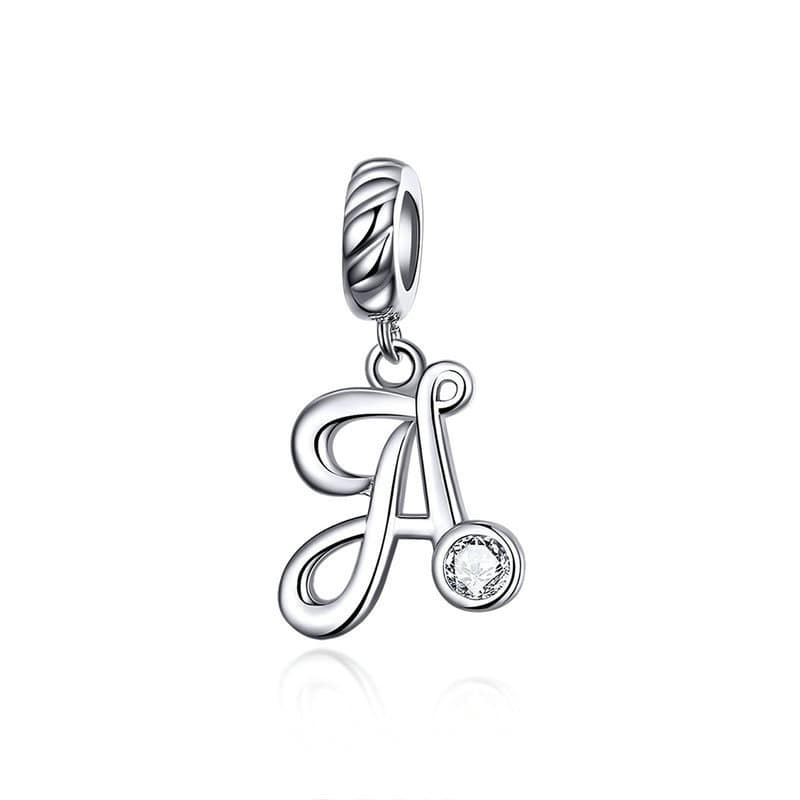 Initial Dangle Charm | Sterling Silver | Verhalo Jewelry
